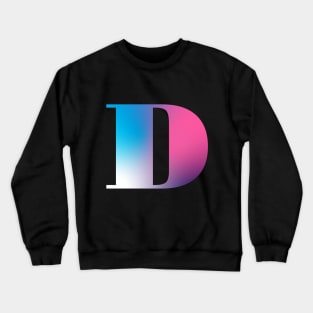 Capital Letter D Monogram Gradient Pink Blue White Crewneck Sweatshirt